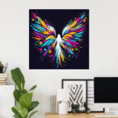 Abstract Angel Wall Poster on Semi-Gloss Paper ポスター (ホームオフィス)