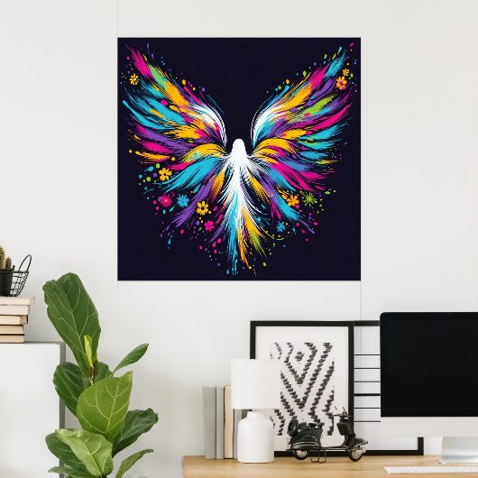Abstract Angel Wall Poster on Semi-Gloss Paper ポスター (ホームオフィス)