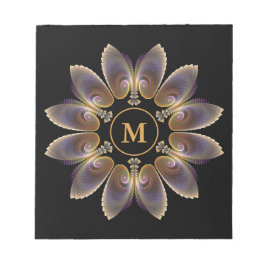Abstract Angel Wings Mandala Fractal Monogram ノートパッド