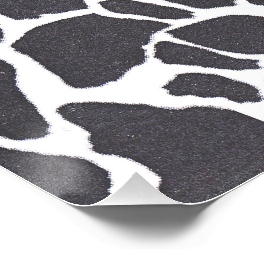 Abstract Animal Art Black White Cow Print ポスター (コーナー)