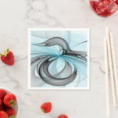 Abstract Anthracite Gray Blue Modern Fractal Art スタンダードカクテルナプキン (インサイチュ)