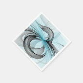 Abstract Anthracite Gray Blue Modern Fractal Art スタンダードカクテルナプキン (角)