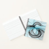 Abstract Anthracite Gray Blue Modern Fractal Art ノートブック (内部)