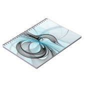 Abstract Anthracite Gray Blue Modern Fractal Art ノートブック (左側)