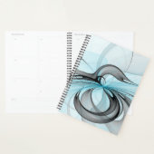 Abstract Anthracite Gray Blue Modern Fractal Art プランナー手帳 (ディスプレー)