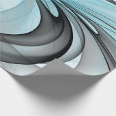 Abstract Anthracite Gray Blue Modern Fractal Art ラッピングペーパー (角)
