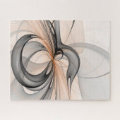 Abstract Anthracite Gray Sienna Modern Fractal Art ジグソーパズル (横)