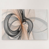 Abstract Anthracite Gray Sienna Modern Fractal Art ジグソーパズル (横)