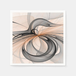 Abstract Anthracite Gray Sienna Modern Fractal Art スタンダードカクテルナプキン