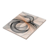 Abstract Anthracite Gray Sienna Modern Fractal Art タイル (側面)