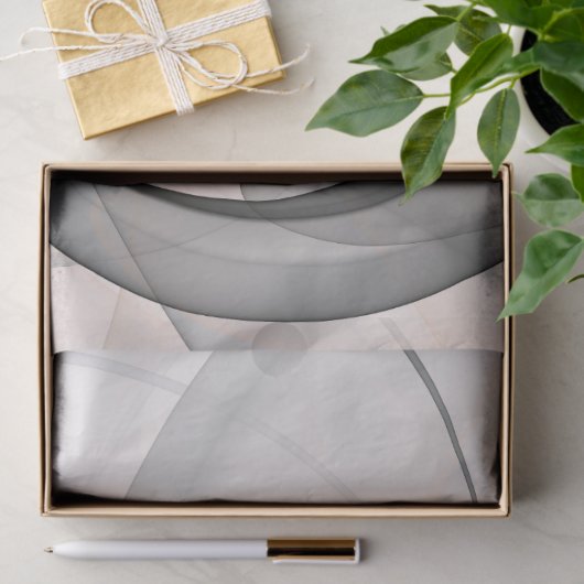 Abstract Anthracite Gray Sienna Modern Fractal Art 薄葉紙 (ギフト)