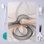 Abstract Anthracite Gray Sienna Modern Fractal Art 薄葉紙 (クラフト)