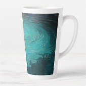 Abstract Aqua Waves with Golden Sunlight カフェラテマグ (右)