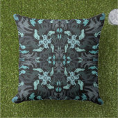 Abstract Aquatic Shaded Repeating Pattern Swirls アウトドアクッション (芝生)