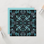 Abstract Aquatic Shaded Repeating Pattern Swirls カード (正面/裏面インサイチュ)