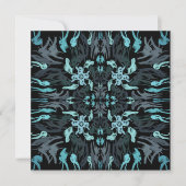 Abstract Aquatic Shaded Repeating Pattern Swirls カード (正面)