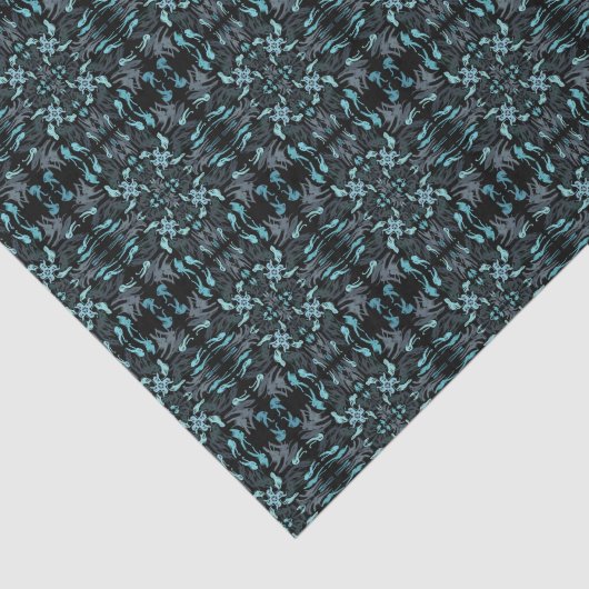 Abstract Aquatic Shaded Repeating Pattern Swirls 薄葉紙 (詳細)