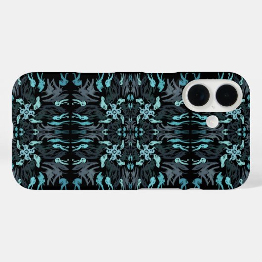 Abstract Aquatic Shaded Repeating Pattern Swirls Case-Mate iPhoneケース (裏面 (横))
