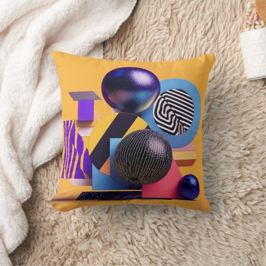 Abstract arrangement with colorful spheres クッション (ブランケット)