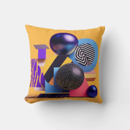 Abstract arrangement with colorful spheres クッション