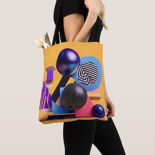 Abstract arrangement with colorful spheres トートバッグ (クローズアップ)