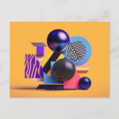 Abstract arrangement with colorful spheres ポストカード (正面)