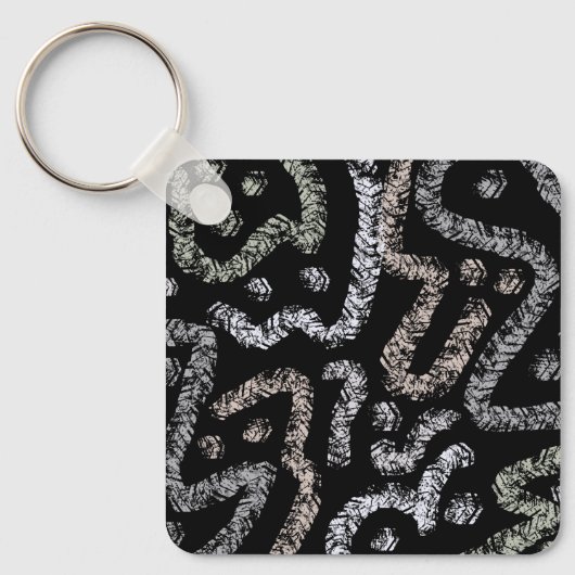 Abstract Arrow Grunge Pattern And Soft Pastels キーホルダー (正面)