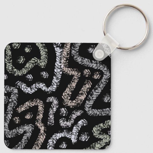 Abstract Arrow Grunge Pattern And Soft Pastels キーホルダー (裏面)