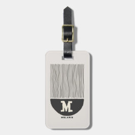 Abstract art aesthetic boho minimal Monogram ラゲッジタグ