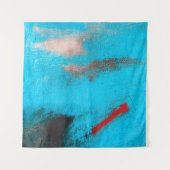 Abstract Art Backgroundart,paint,fine,blue,canvas, タペストリー (正面)