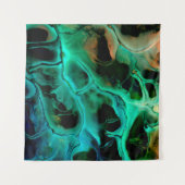 Abstract art bright neon painting in violet and pi タペストリー (正面(横))