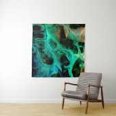 Abstract art bright neon painting in violet and pi タペストリー (インサイチュ(横))