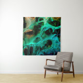 Abstract art bright neon painting in violet and pi タペストリー (インサイチュ)