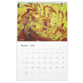 Abstract Art Calendar カレンダー (2月 2027)