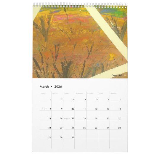 Abstract Art Calendar カレンダー (3月 2026)