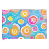 Abstract Art Circles Bright Colors Custom Name Fun 枕カバー (正面右)