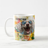 Abstract Art Collage Custom Dog Photo コーヒーマグカップ (左)