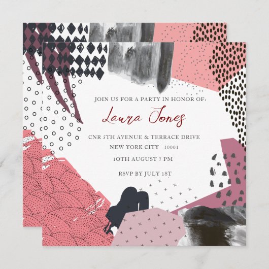 Abstract Art Collage Promotional Event 招待状 (正面/裏面)