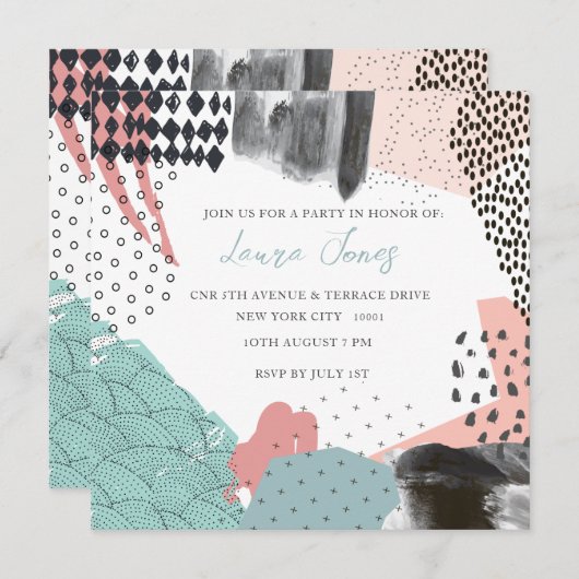 Abstract Art Collage Promotional Event 招待状 (正面/裏面)