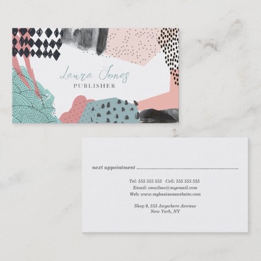 Abstract Art Collage Publisher Writer Editor 予約カード (正面/裏面)