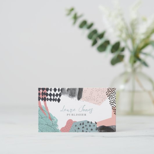 Abstract Art Collage Publisher Writer Editor 予約カード (スタンド正面)