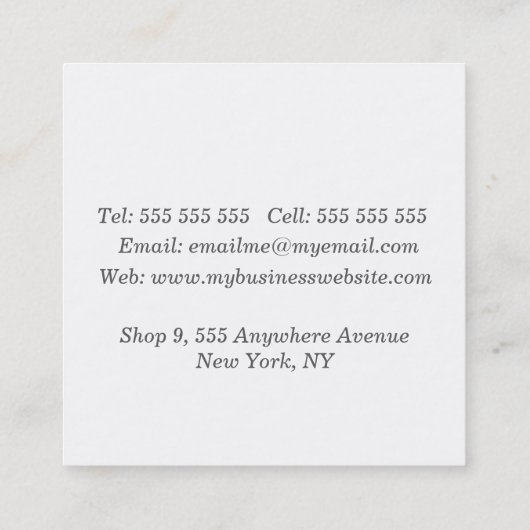 Abstract Art Collage Publisher Writer Square 予約カード (裏面)