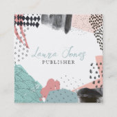 Abstract Art Collage Publisher Writer Square 予約カード (正面)