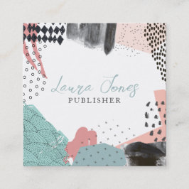 Abstract Art Collage Publisher Writer Square 予約カード