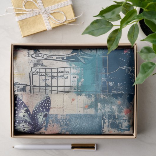 Abstract Art College Florals & Butterflies 薄葉紙 (ギフト)