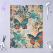 Abstract Art College Florals & Butterflies 薄葉紙 (クラフト)