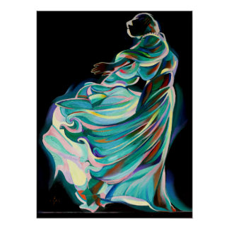 Abstract Art Deco Dancer - Art Print ポスター