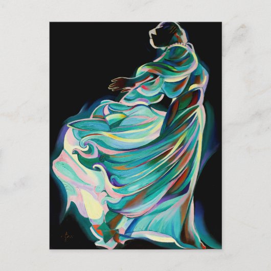 Abstract Art Deco Dancer - Art Print ポストカード (正面)