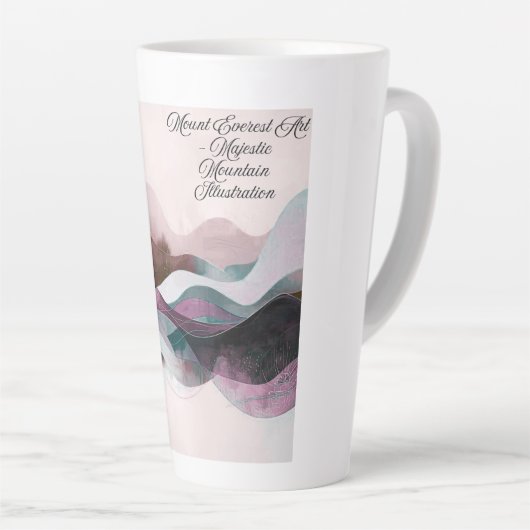 Abstract Art Design | Modern Minimalist カフェラテマグ (右アングル)