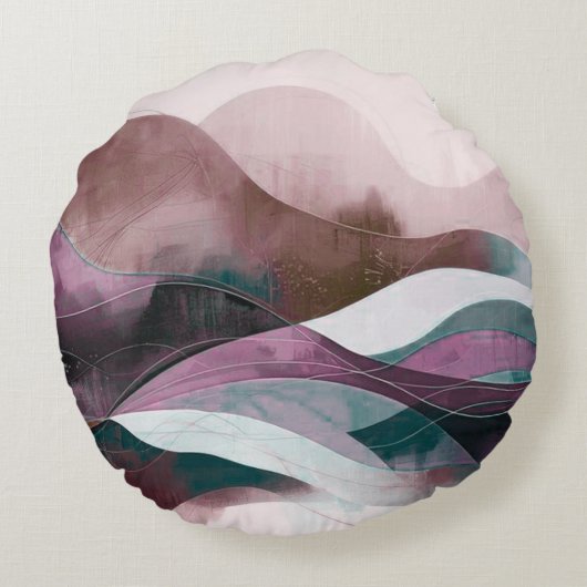 Abstract Art Design | Modern Minimalist ラウンドクッション (裏面)